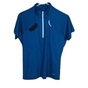 Annika Cutter & Buck Womens Ladies Short Sleeve Activewear Golf T-Shirt Med Blue